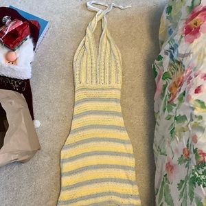 Hand crocheted halter dress